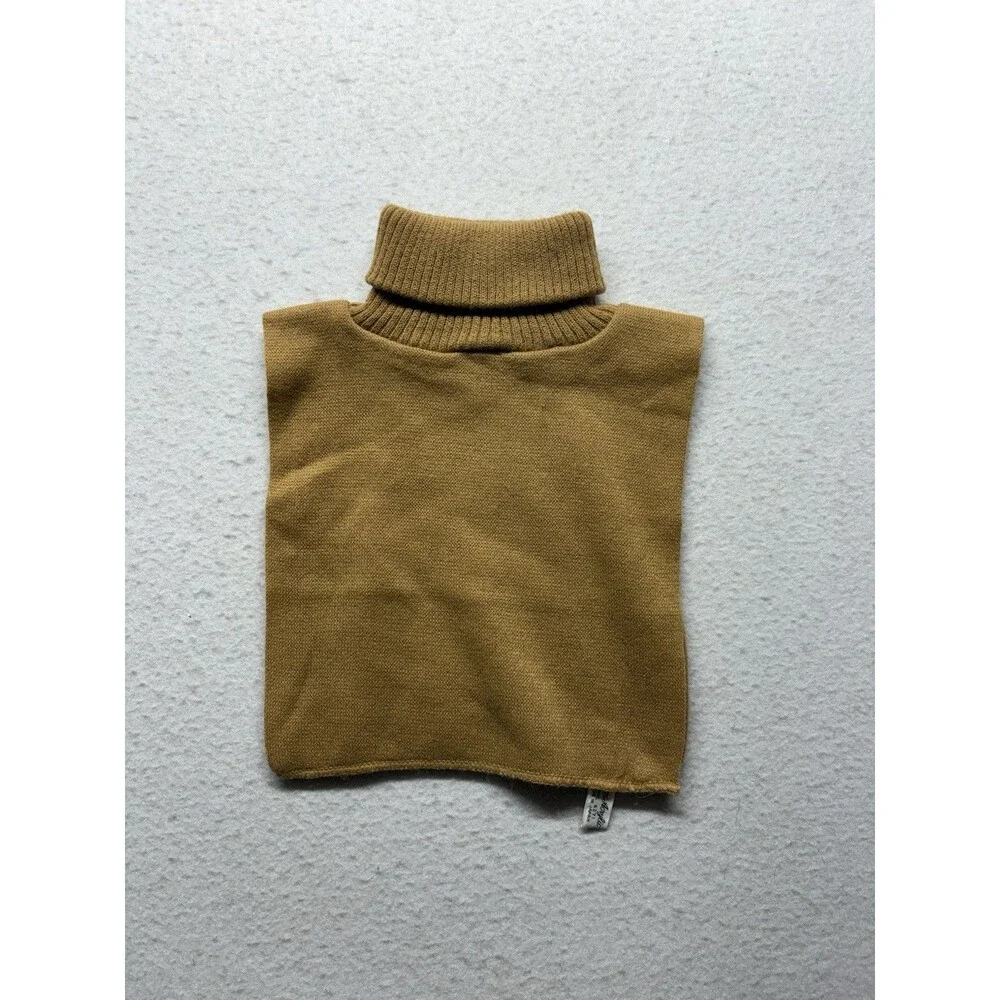 Vintage Christian Dior Dickie Neck Warmer Unisex Brown Acrylic Turtleneck Retro